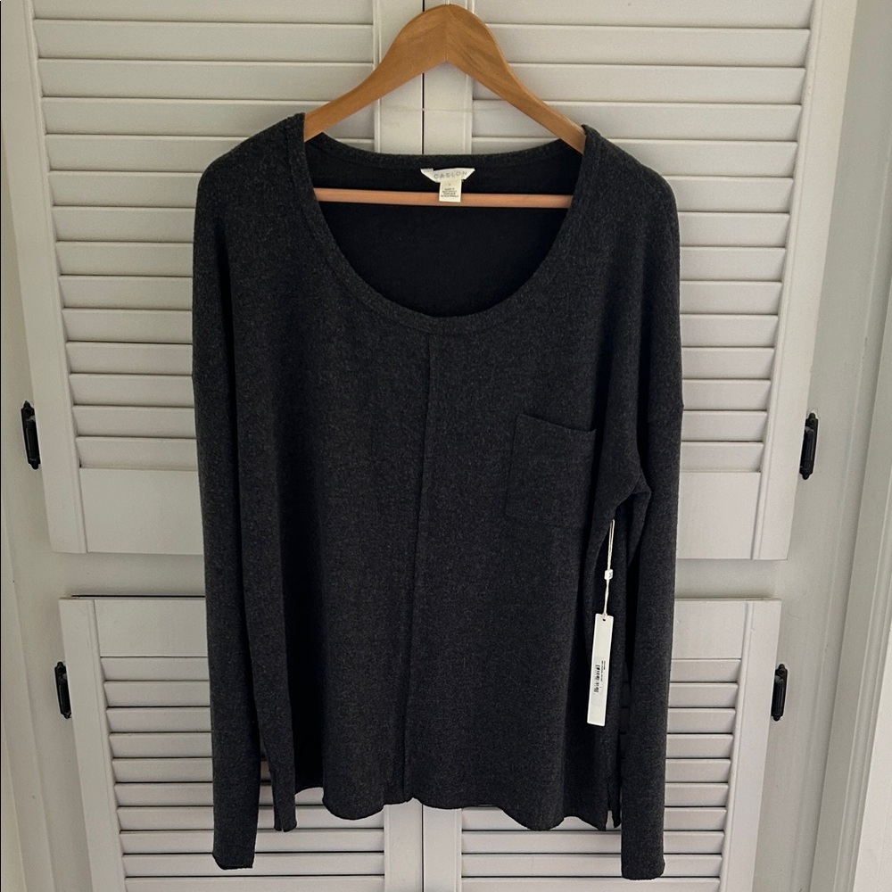 Women's Caslon Dark Heather Long Sleeve Top